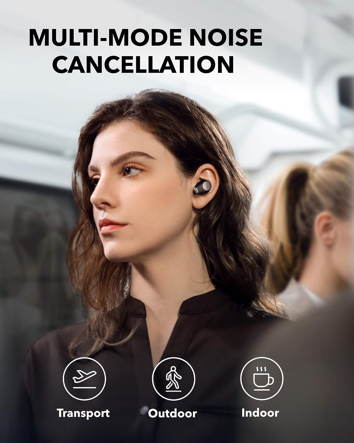 Soundcore by Anker Life A2 NC Multi-Mode Noise Cancelling Wireless Earbuds, ANC Bluetooth Earbuds with 6-Mic Clear Calls, 35-Hr Playtime, and Deep Bass, Fast Charging, Transparency, and App(Renewed)