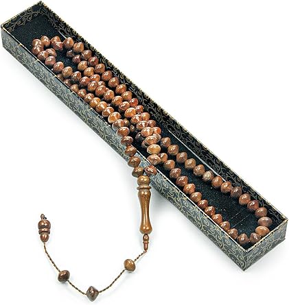 ihvan online, Islamic Prayer Beads (6mm – 33 Beads), Natural Stone Muslim Prayers Bead, Daily Dhikr Tasbeeh, Subha Tasbih Gift for Ramadan Hajj Umrah, Muslim Rosary
