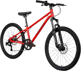FabricBike Terra - Alu Mountainbike Jugendfahrrad 24 Zoll ab 8, 9, 10 und 11 Jahre, 7-Gang-Schaltung, Scheibenbremse, Federgabel, Kinder Fahrrad