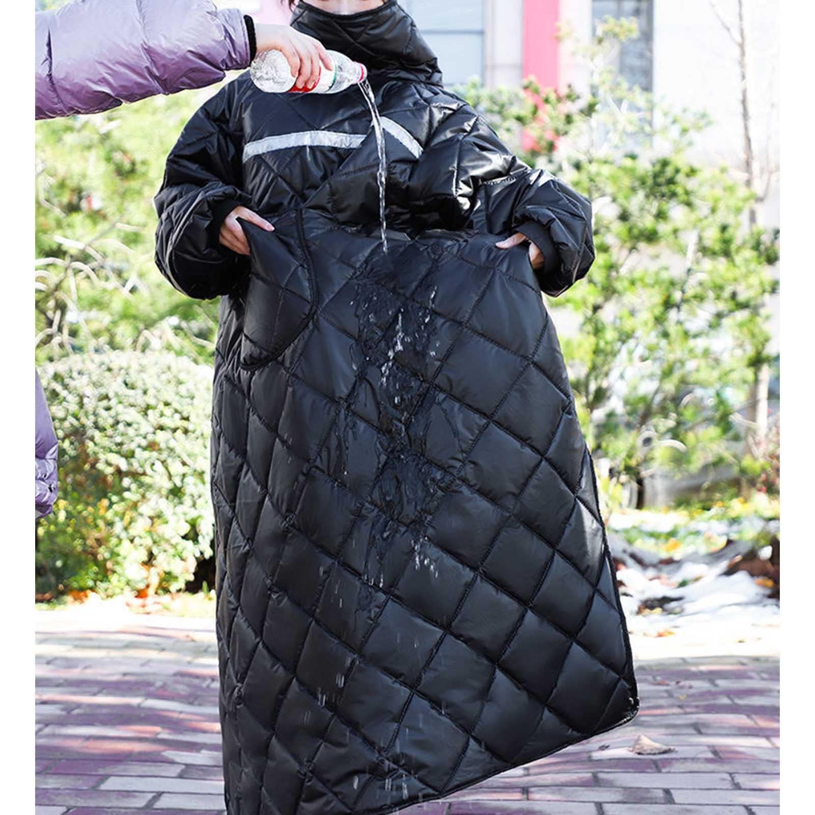 Manta cálida de cuerpo entero para silla de ruedas de invierno | Manta impermeable y portátil para silla de ruedas con mangas y bolsillo para adultos | Mantas para piernas de silla de ruedas para