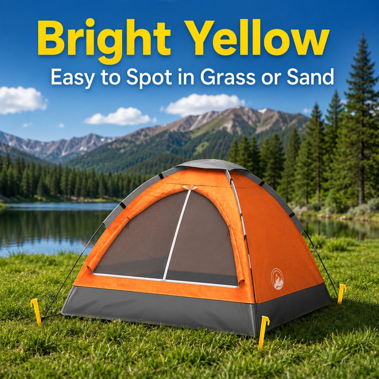 10 Pack Plastic Tent Stakes, Heavy Duty 5.7 Inch Canopy Stakes with Hook, Camping Pegs for Grass, Sand, and Soil, Lightweight Tent Accessories for Backyard, Beach, and Outdoor Activities, Yellow