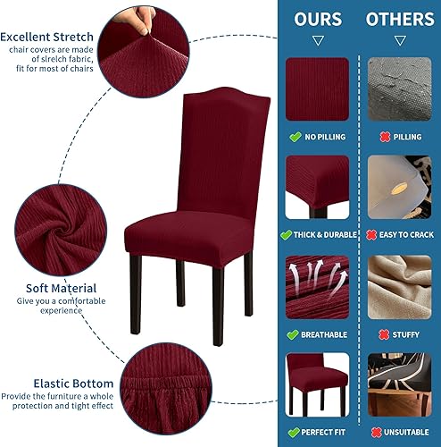 Miniatura 135 de Juego de 6 fundas elásticas para sillas de comedor, extraíbles y lavables, para sillas de comedor, hotel, ceremonia