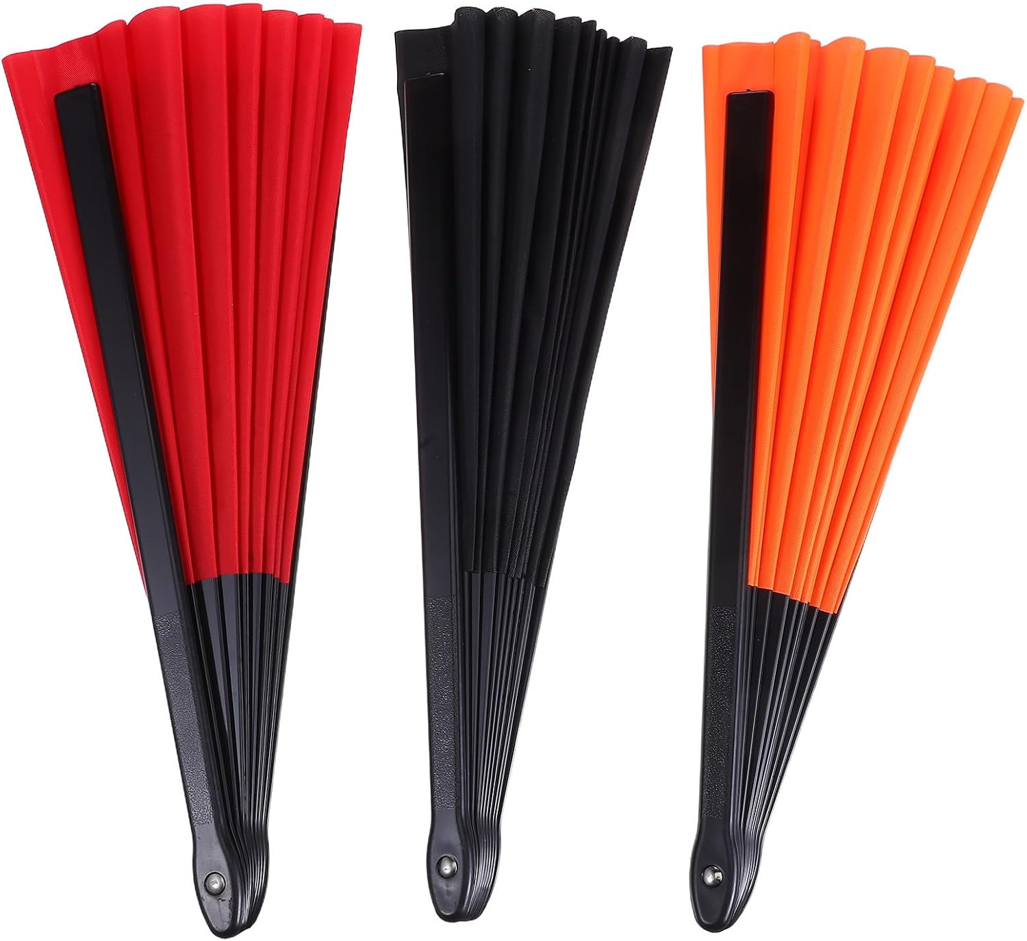 3pcs Tai Clacking Folding Fan Plastic Polyester Martial Arts Training