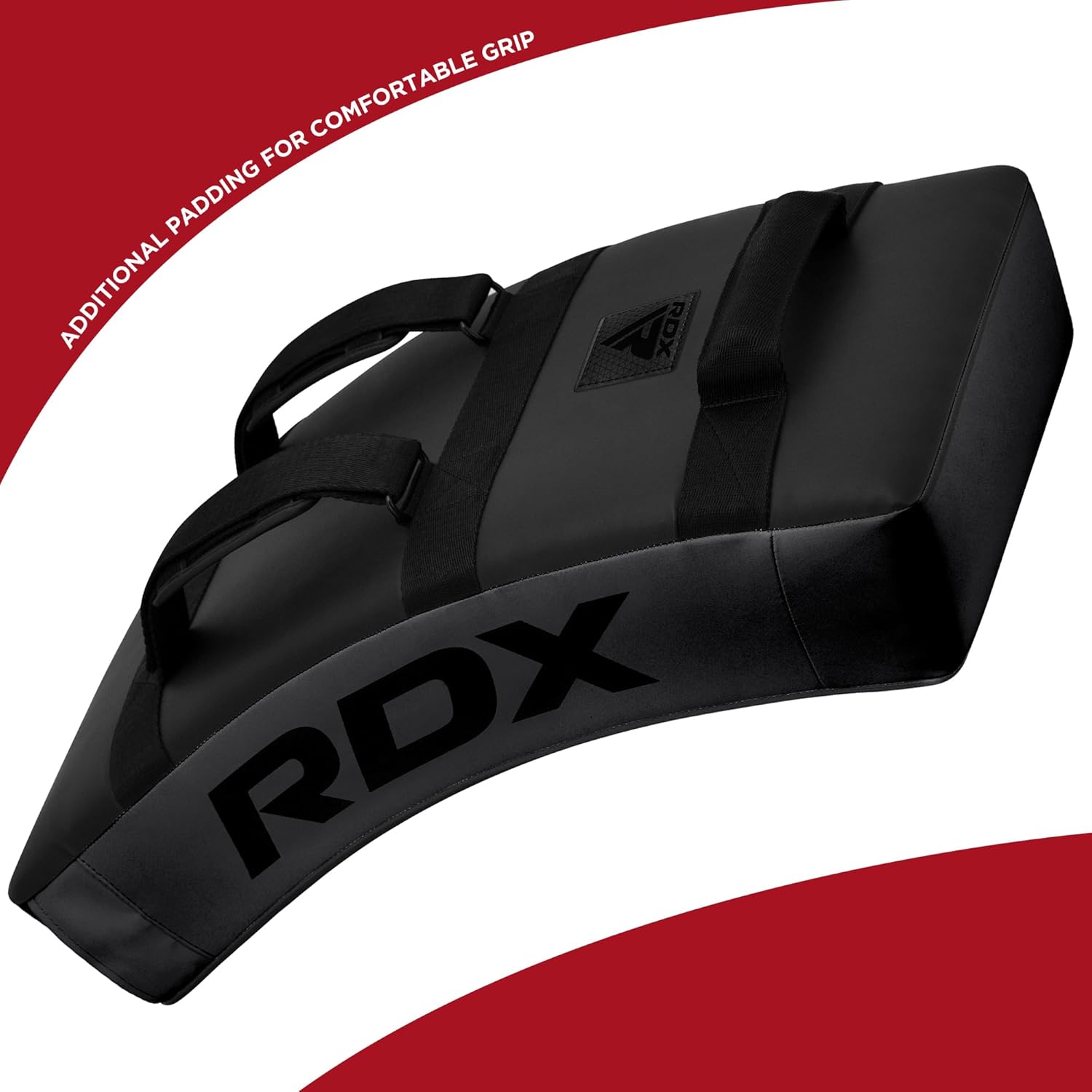 RDX Kick Shield Muay Thai Kickboxing, Heavy Curved Kicking Striking Body Pad, Punching Foot Target MMA Boxing Training, 3 Padded Handles, Martial Arts Karate TKD Taekwondo (ONE PAD ONLY)