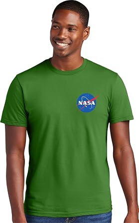 Go All Out NASA Blue Meatball Left Chest Logo Mens Women Deluxe Soft T-Shirt
