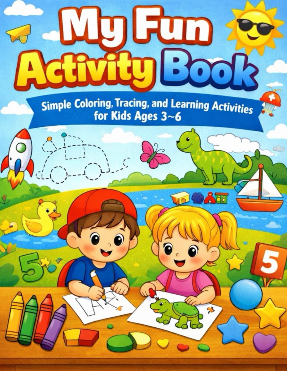 My Fun Activity Book: Simple Coloring, Tracing, and Learning Activities for Kids Ages 3–6