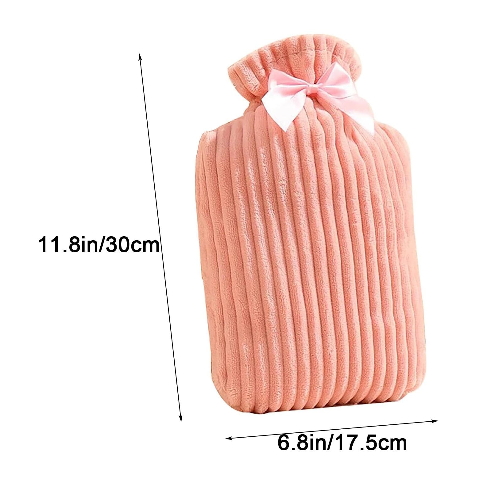 Bouillotte chaude pour les mains et les jambes, avec housse en fourrure, portable, pour le cou et les épaules, le dos, les jambes, la taille (rose)