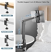 Vista 7 de Mount Soporte para Tablet/Portable Monitor/Ereader - Strong Bearing Weight over 5.5lbs with Built-in Adjusting Wrench with 360°Rotate Base Fits for