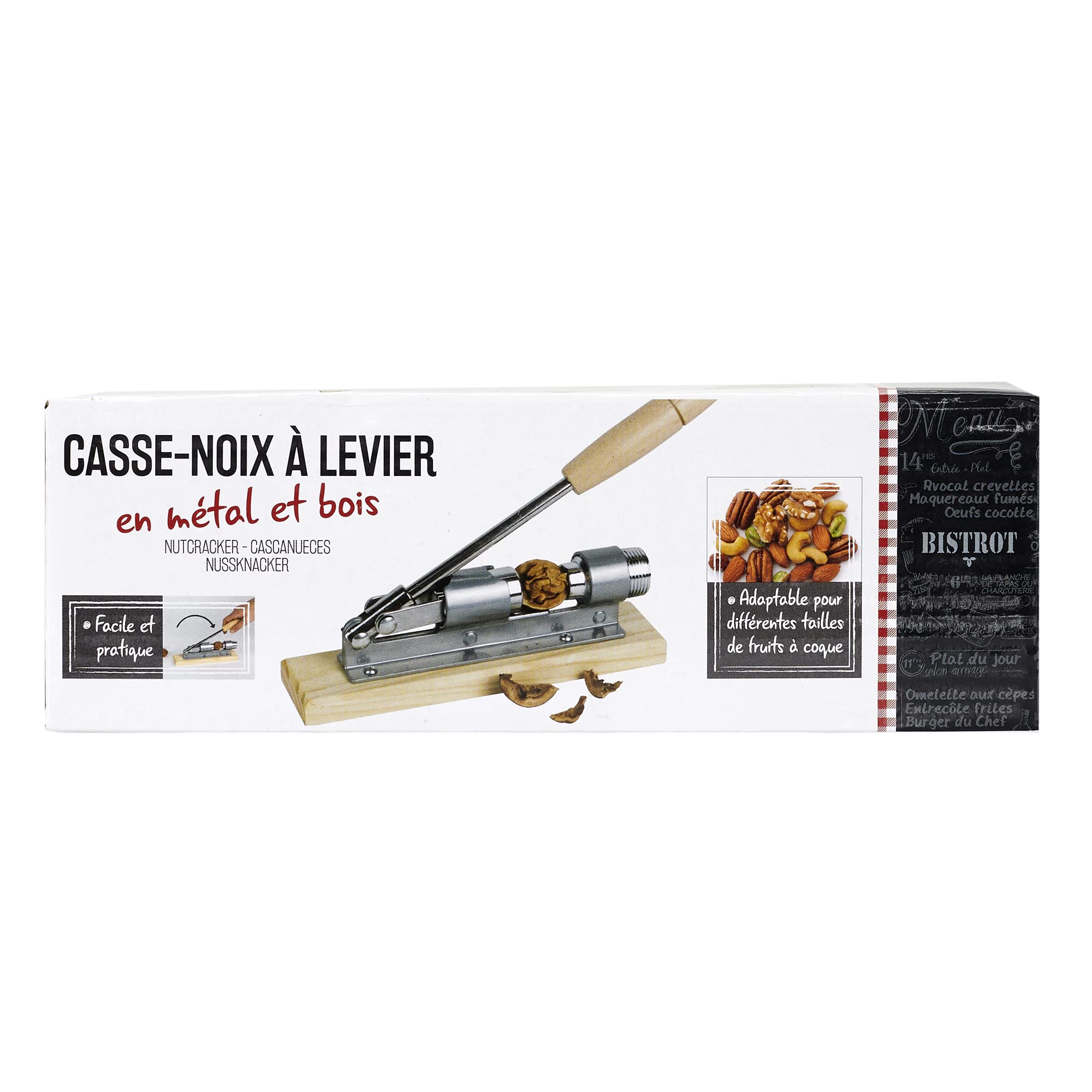 Cook Concept Ku6538 Casse-Noix Aluminium Et Bois Hévéa - Ustensile Cuisine Pratique