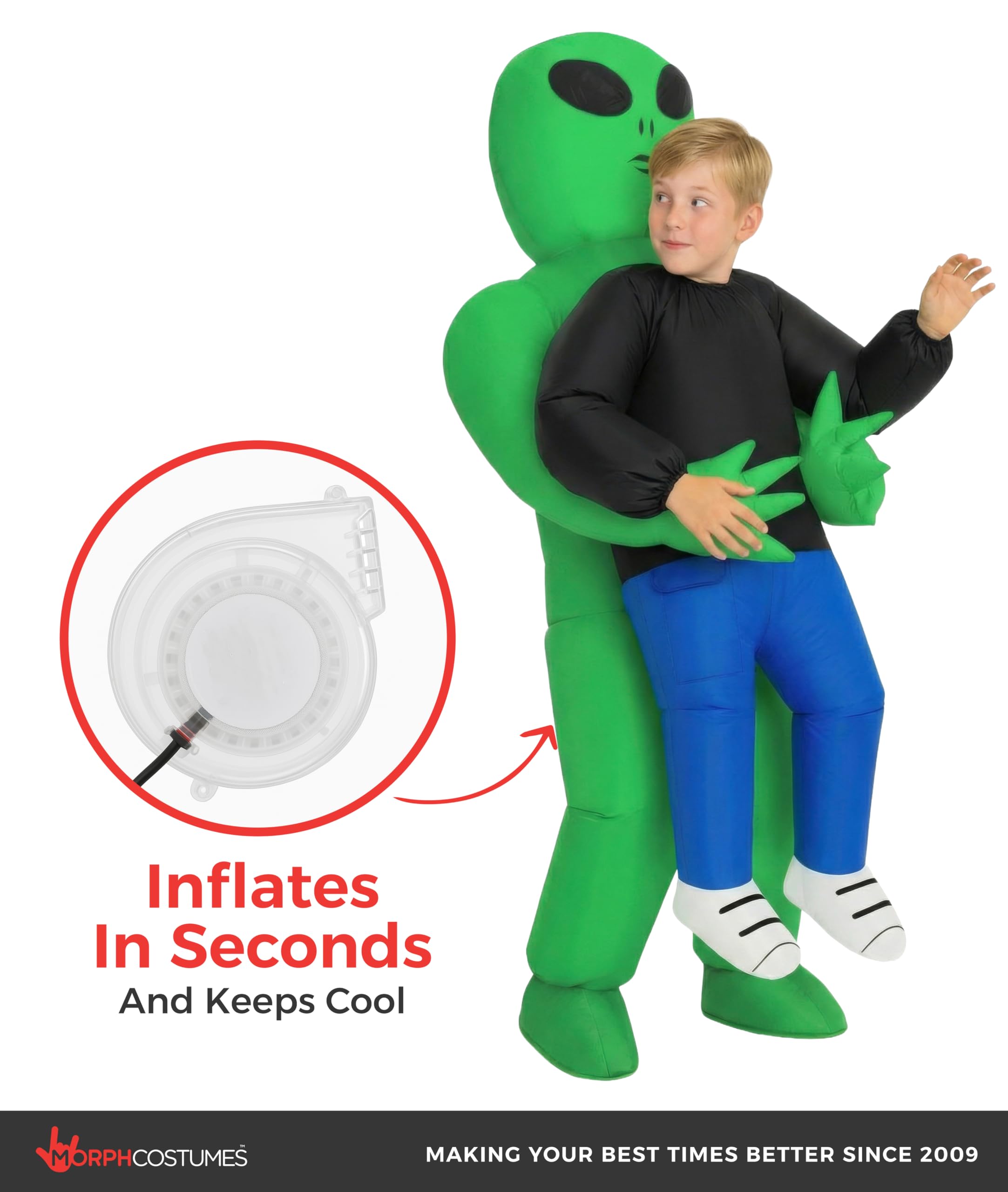 Morph Alien Kostüm Kinder, Karneval Kostüm Alien, Aufblasbares Kostum Kinder, Karneval Kostum Aufblasbar, Faschingskostüme Kind Junge & Mädchen