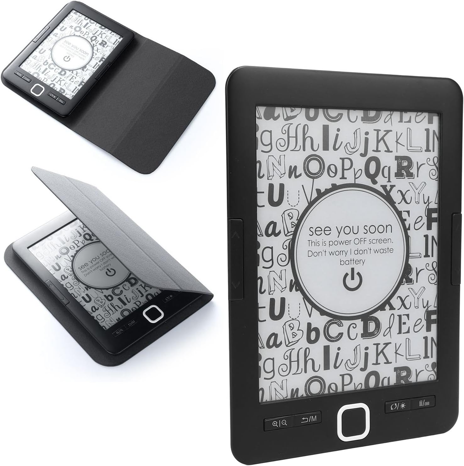 8G Ebook Reader, 6 inch EInk Screen Book Reader, Adjustable Brightness, Portable Electric Book Reader for Kids Adults