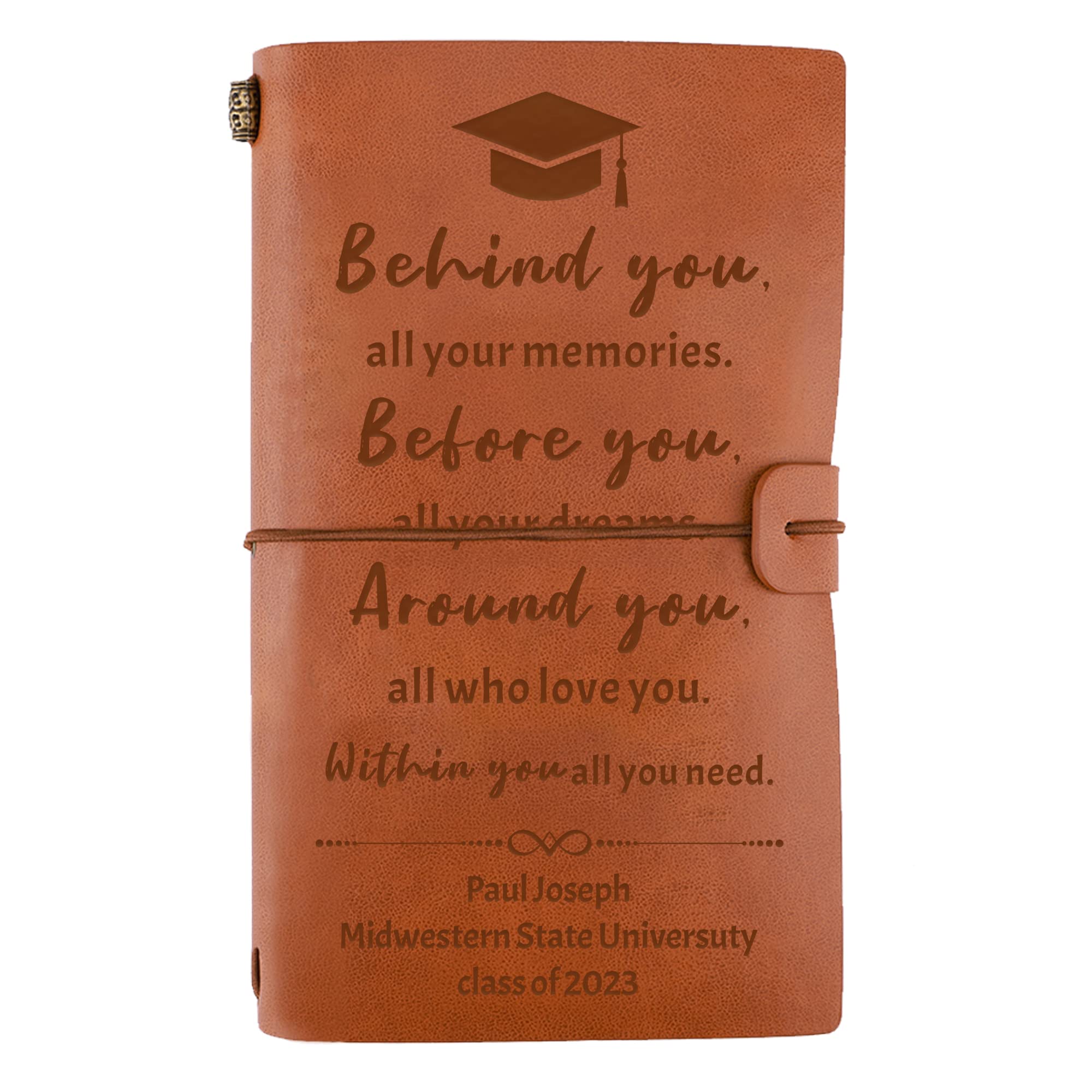 JOYKWE Personalized Engraved Leather Journal