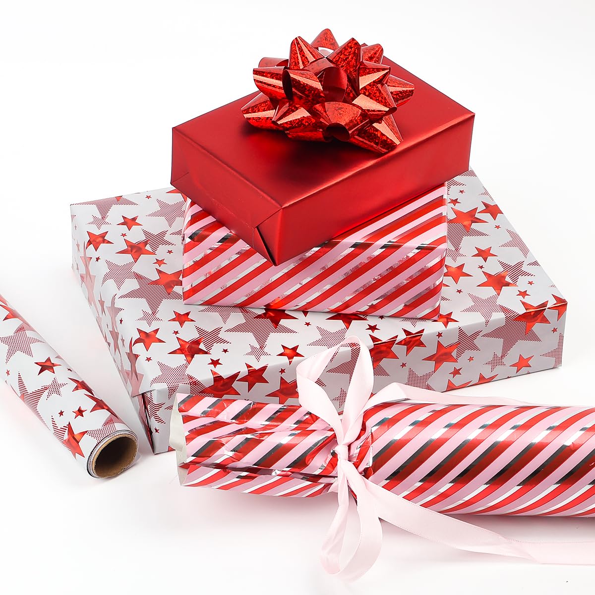 3 Rolls Gift Wrapping Paper, 43cm * 3Meter Christmas Wrapping Paper, Perfect For Christmas, Birthday, Wedding, Baby Shower, Party, Festival Gift Wrap