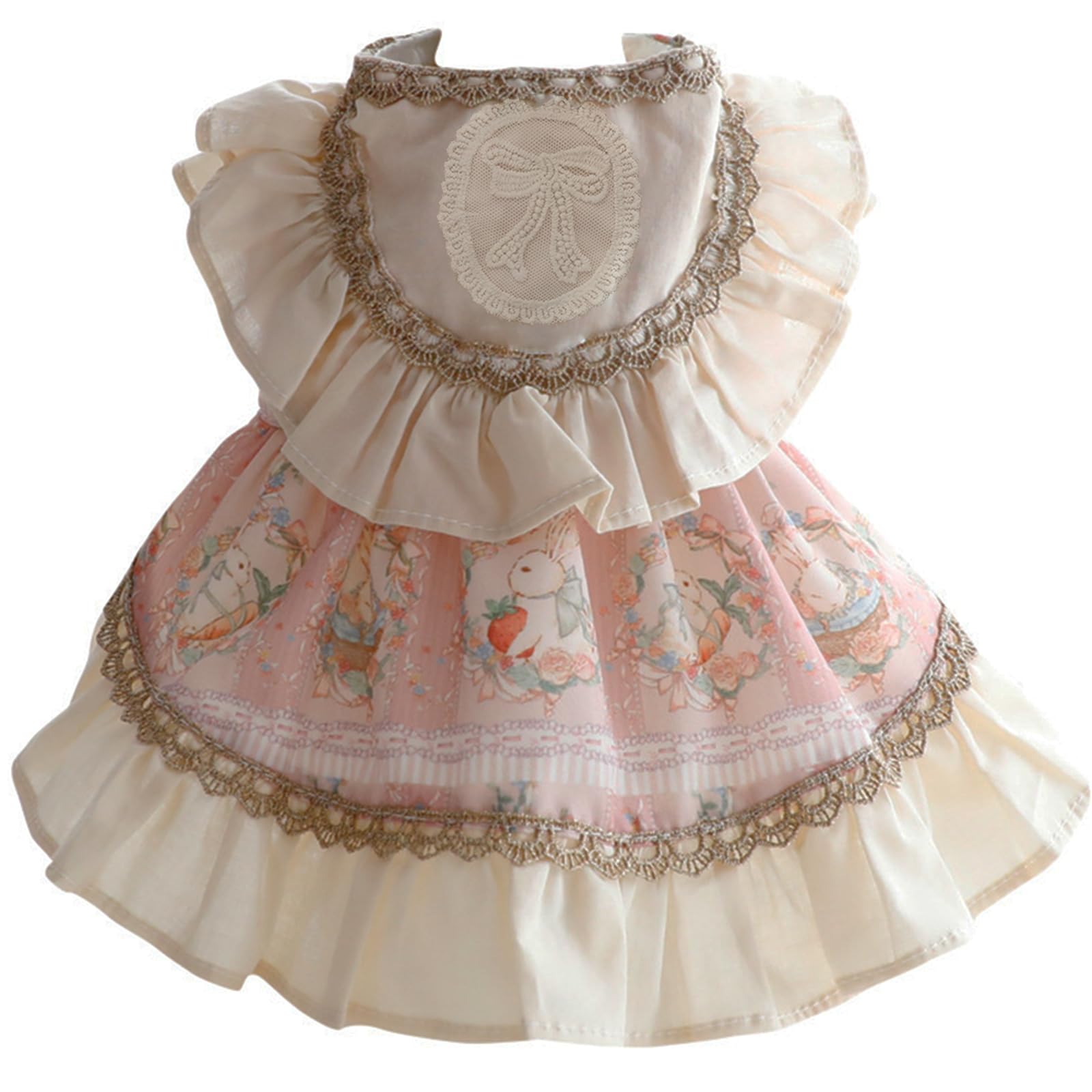 Littpet Living Hall Lotus Root Pink Vine Rabbit Element pet Skirt Cape, Suitable for Cats, Rabbits, Small and Medium-Sized Dogs and Other pets-1PC (Lotus Root Pink, X-Small)