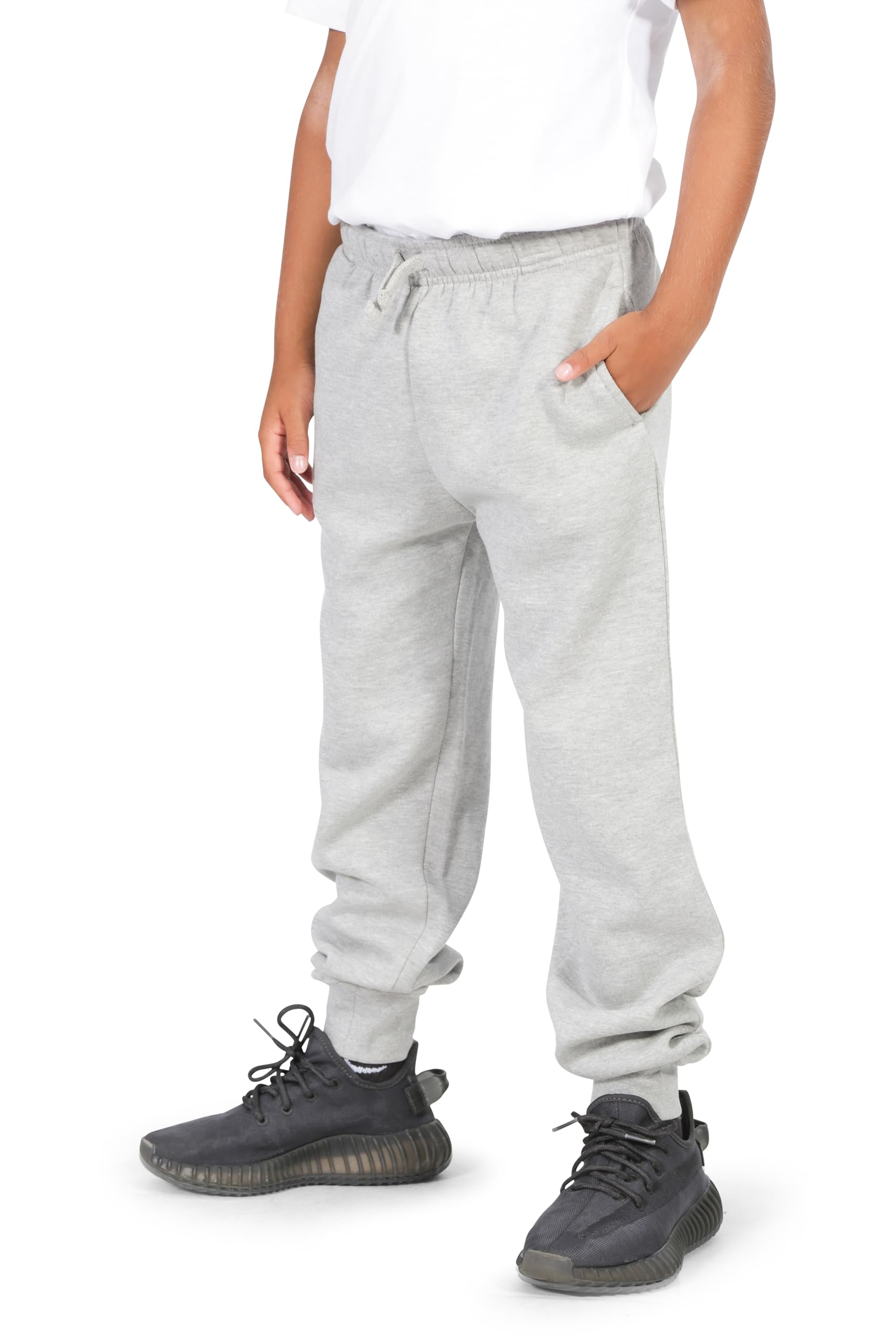 EVERYDAY KIDS Boys Cotton Fleece Sweatpants Joggers with Pockets; Boys Athletic Sweat Pants - Soft and Breathable Cotton Rich