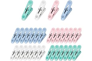 32 Pack Clothes Pins, Multicolor Plastic Laundry Clips