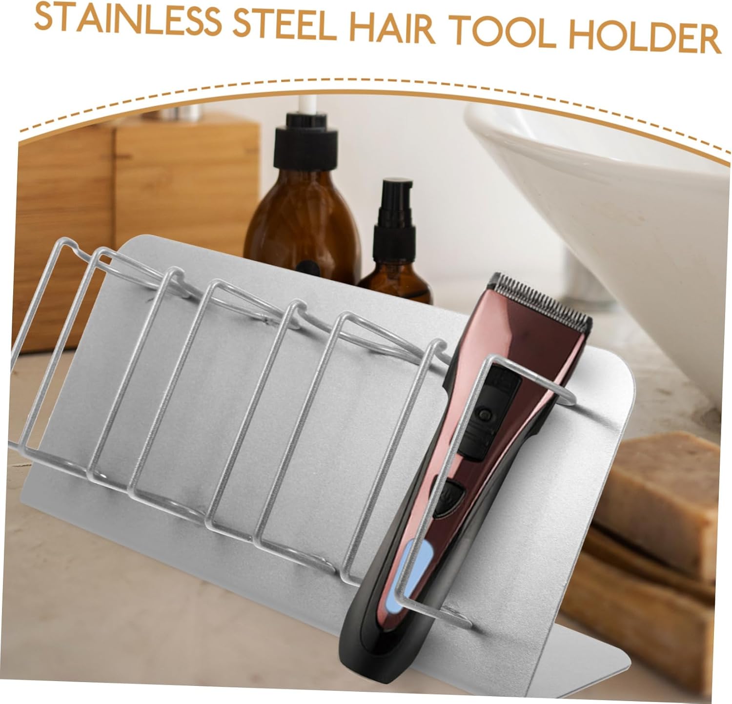 Electric Clipper Rack for Hair Stylists Stainless Steel Hair Clipper Holder Space-Saving Design for Salon Tools Sleek and Durable Organizer for Clippers and Accessories