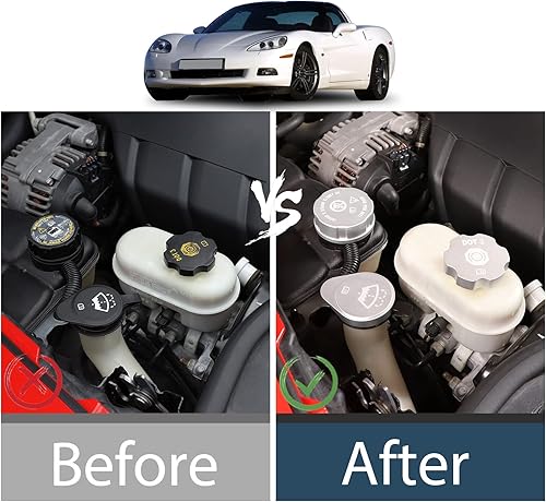 Miniatura 4 de Lcojicep Tapa de aceite del motor, tapa de radiador, tapa de arandela, tapa de líquido de freno, compatible con Chevrolet Corvette C6 2005-2013,