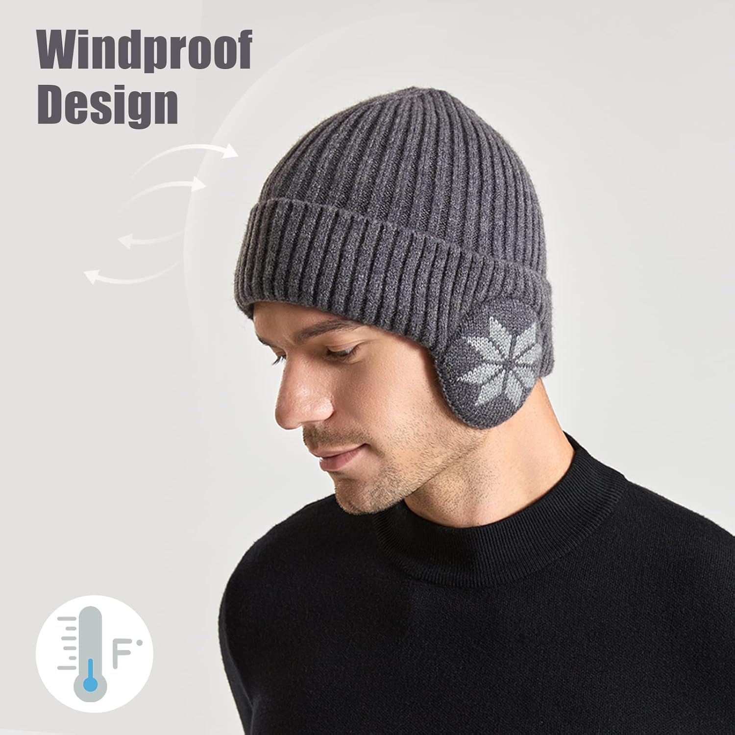 BAVST Hat for Men Knitted Beanie Women Winter Hats Men’s Stretchy Caps Outdoor Beanies Fleece Lined Ear Warmer - Image 6