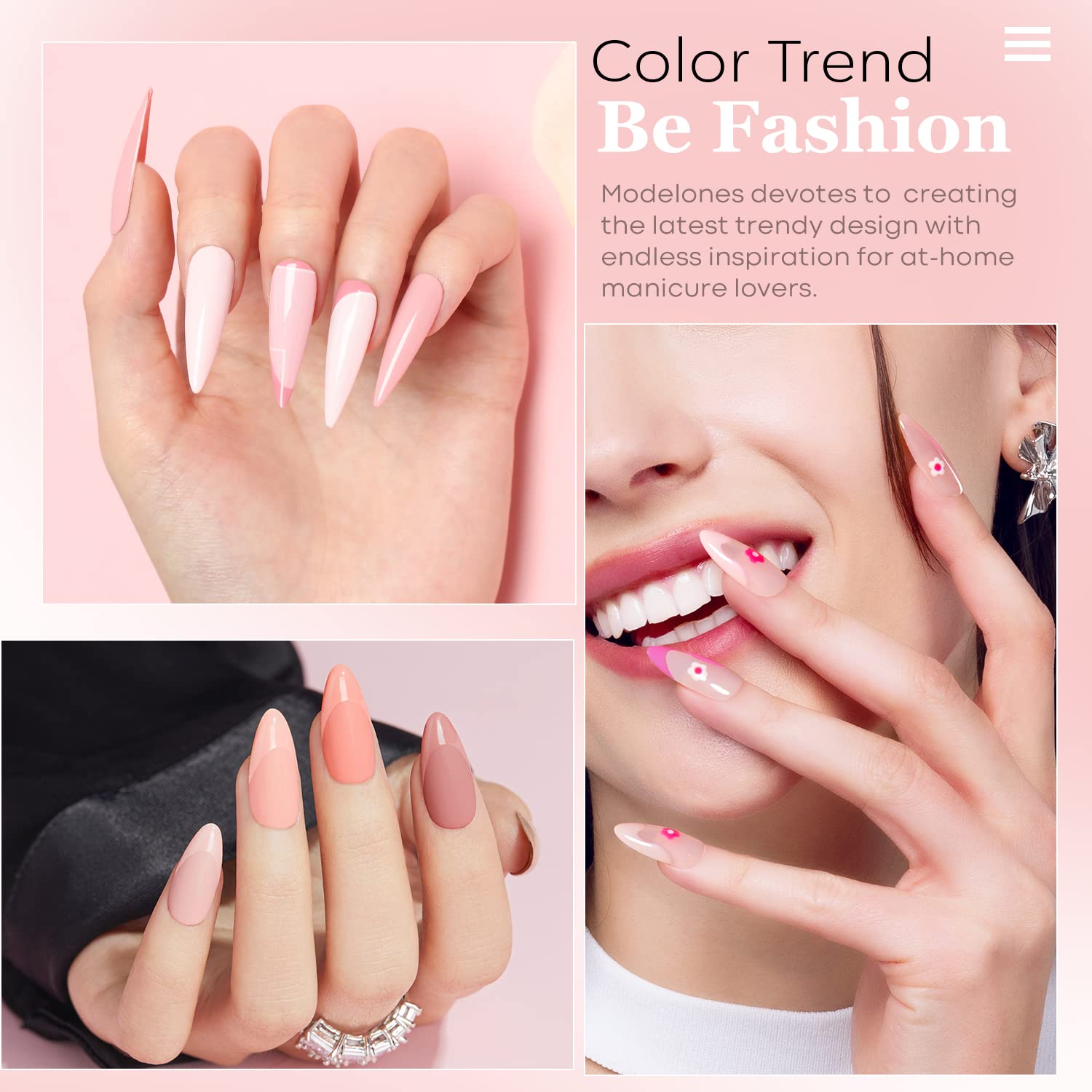 Modelones 35 Psc Gel Nail Polish Kit with U V Light 48W Nail Dryer 12 Colors White Pastel Pink Gel Nail Polish Set Glossy & Matte Base Top Coat Nail Art Decorations Manicure Tools DIY at Home Gift : Beauty & Personal Care