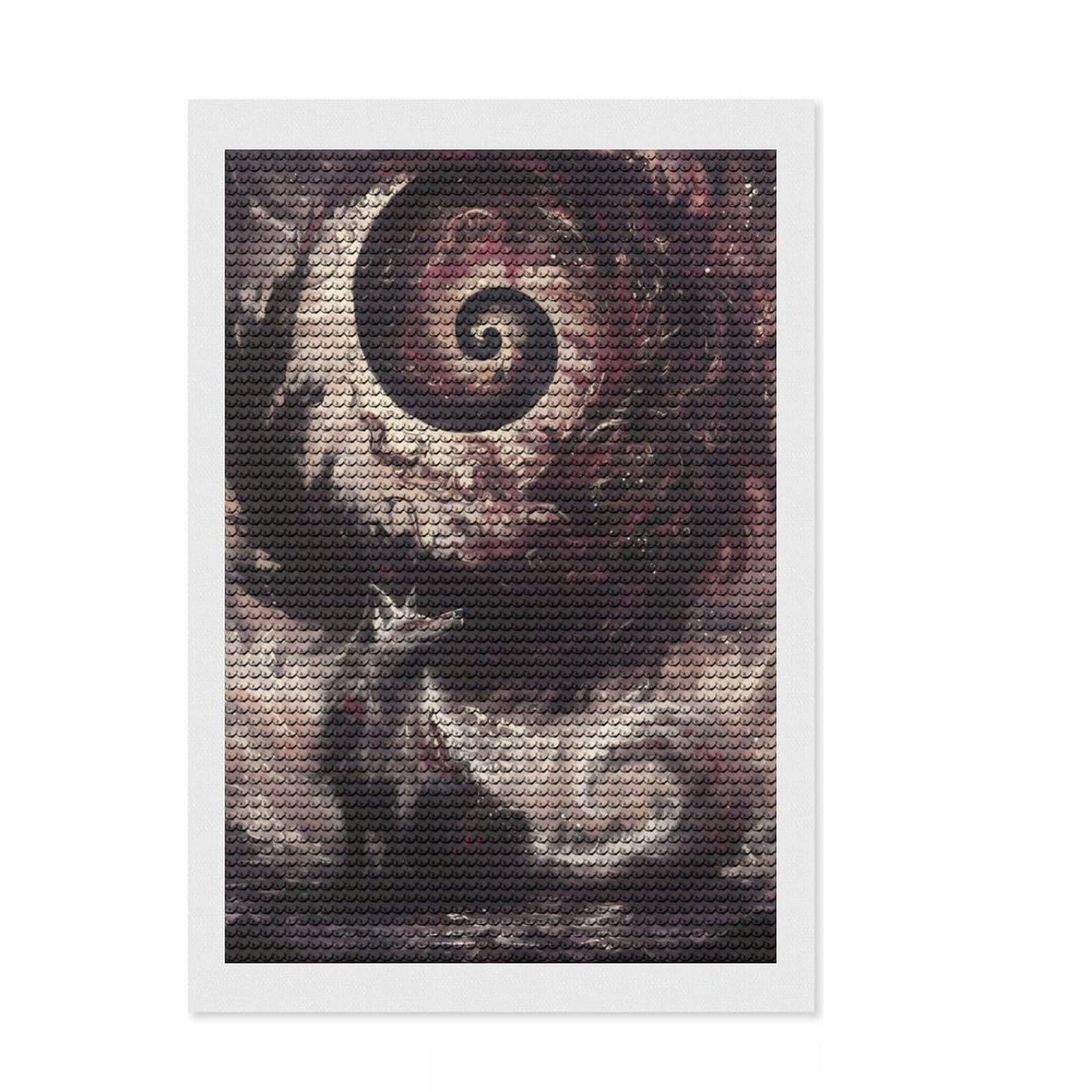 Junmoney Wolf and Spiral Galaxy Diamond Painting Set 8"x12", for Family Craft Time, Sparkling Round Gems, Christmas Gift, Bedroom Decor