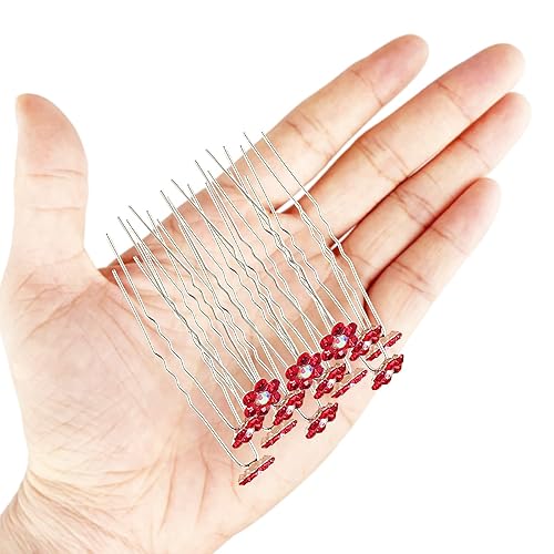 Miniatura 6 de BETITETO 40 horquillas para el cabello con diamantes de imitación, 40 piezas de cristal en forma de U, accesorios para el cabello para mujeres y