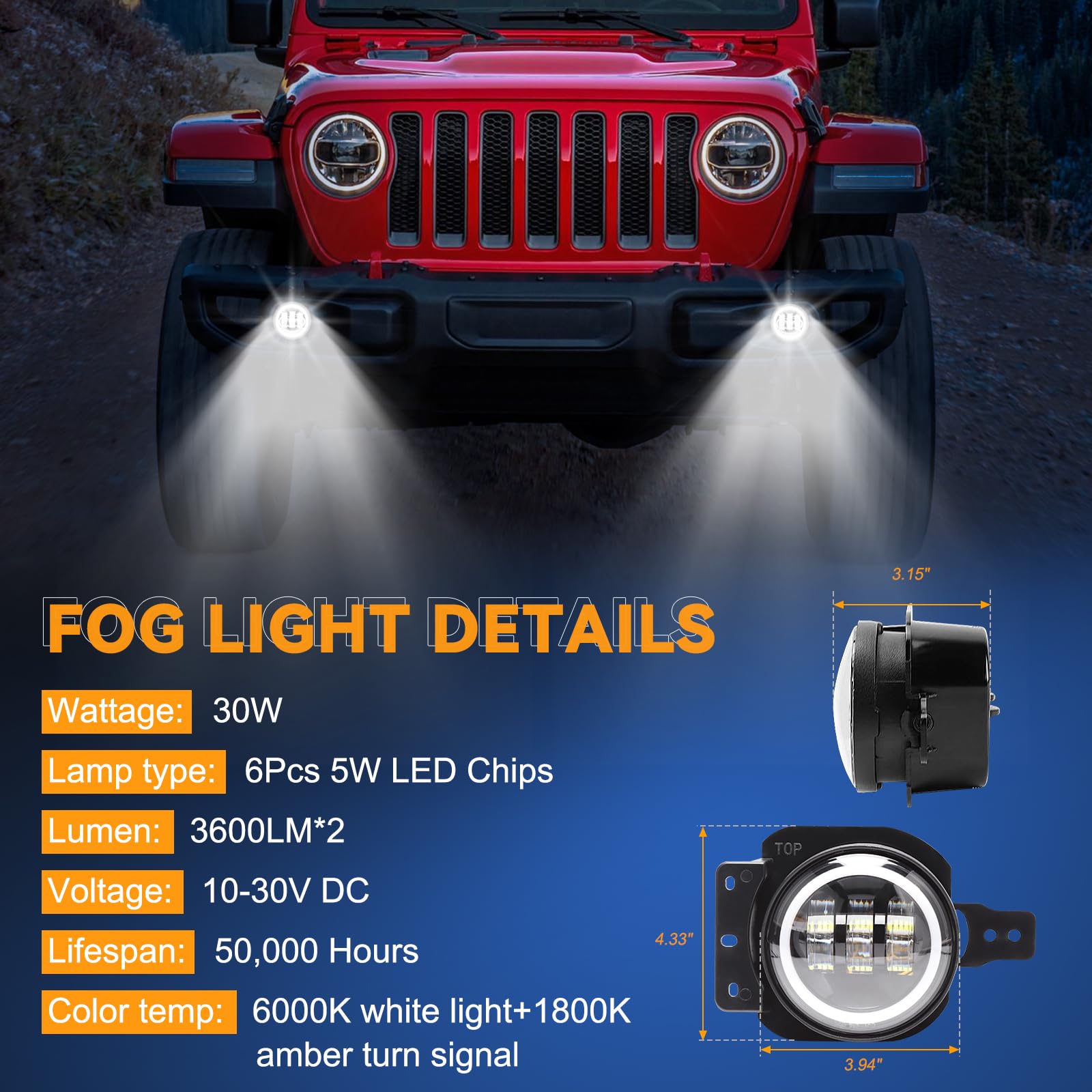 Car Accessories Fog Light Lamp For Jeep Wrangler Jl 2018-2022 - Explore