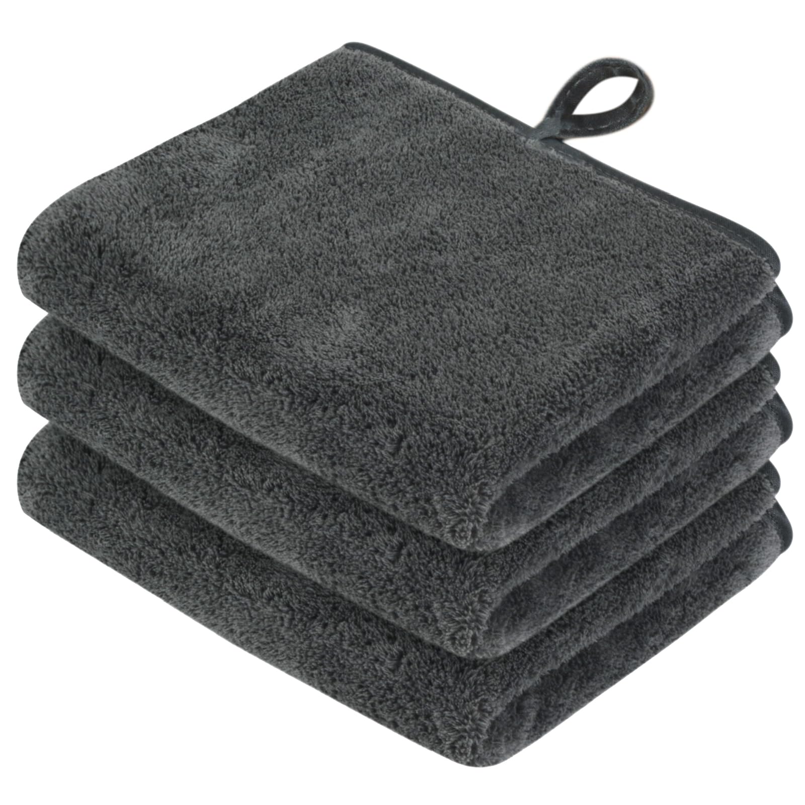 VIVOTE 3 Pieces Hand Towels Set, Super Soft Absorbent Microfibre Hanging Hand Towels for Bathroom Hand Drying Towels