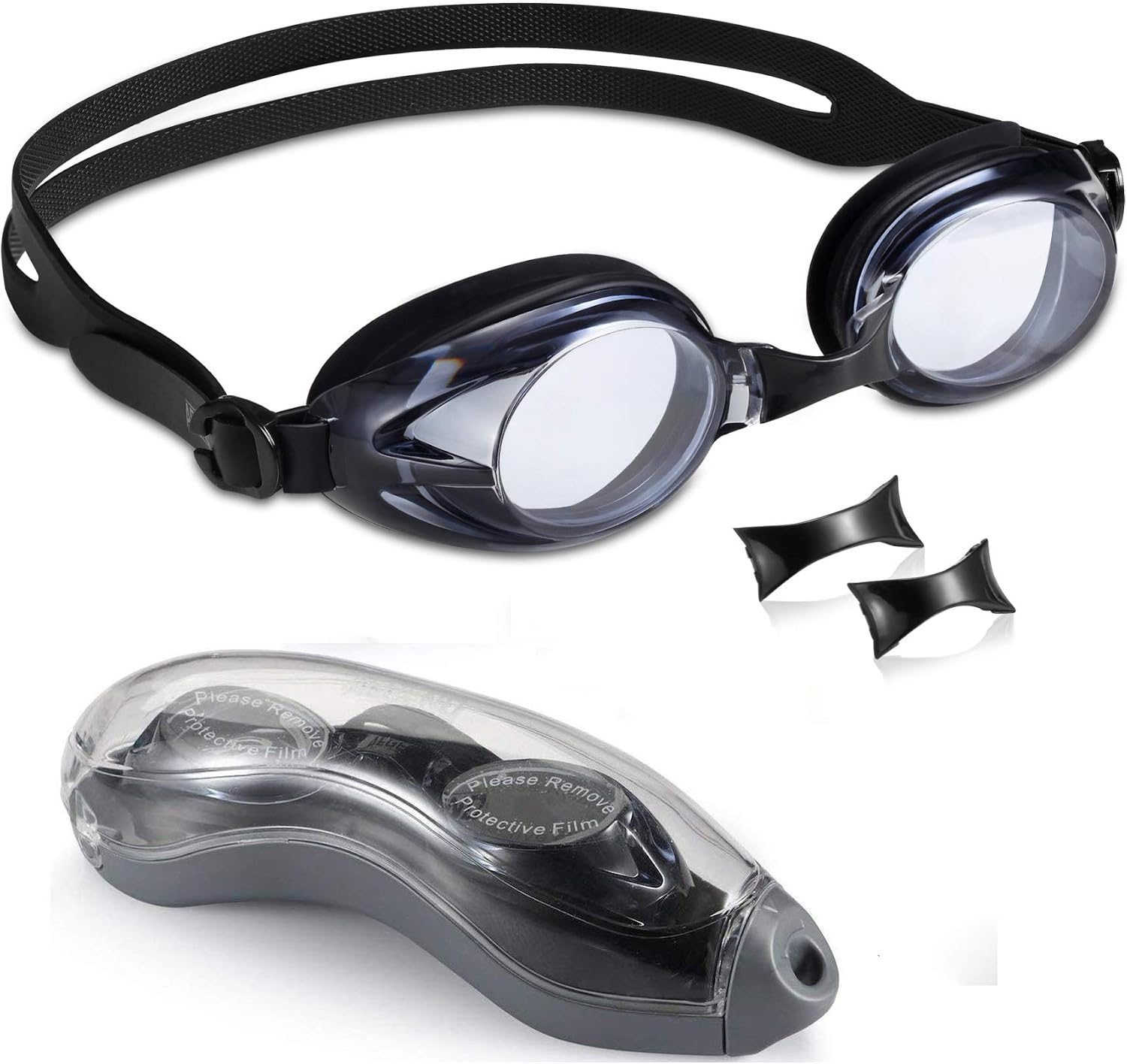 Aegend Swim Goggles with Clear Vision Anti-Fog UV Protection No Leaking Swimming Goggles for Men Women Adult Youth Triathlon 3 Sizes Replaceable Nose Pieces and Free Protection Case