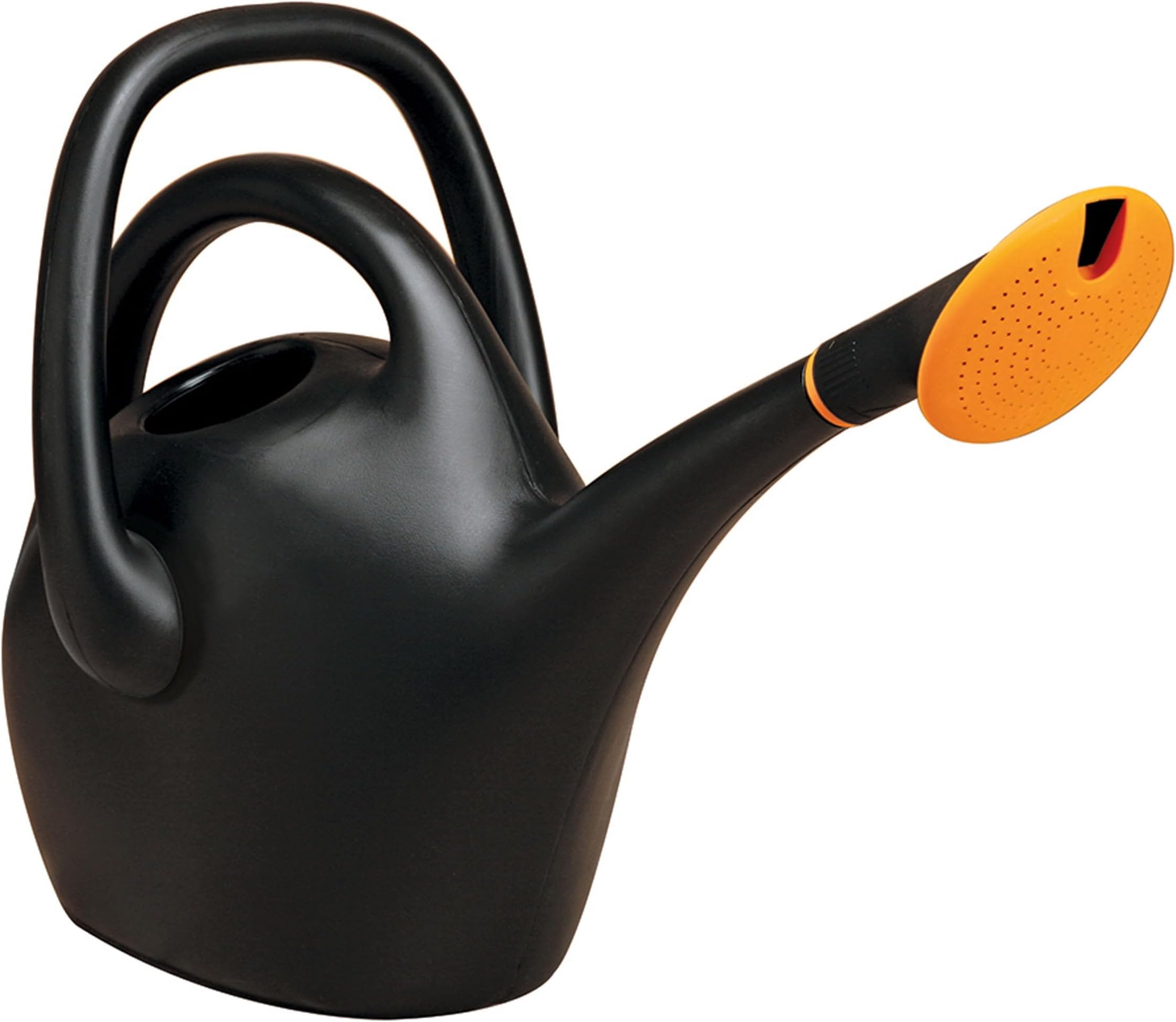 Easy Pour 2.6 Gallon (333 Fl Oz) Black Watering Can with Durable Construction, Dual Handles, Made in USA