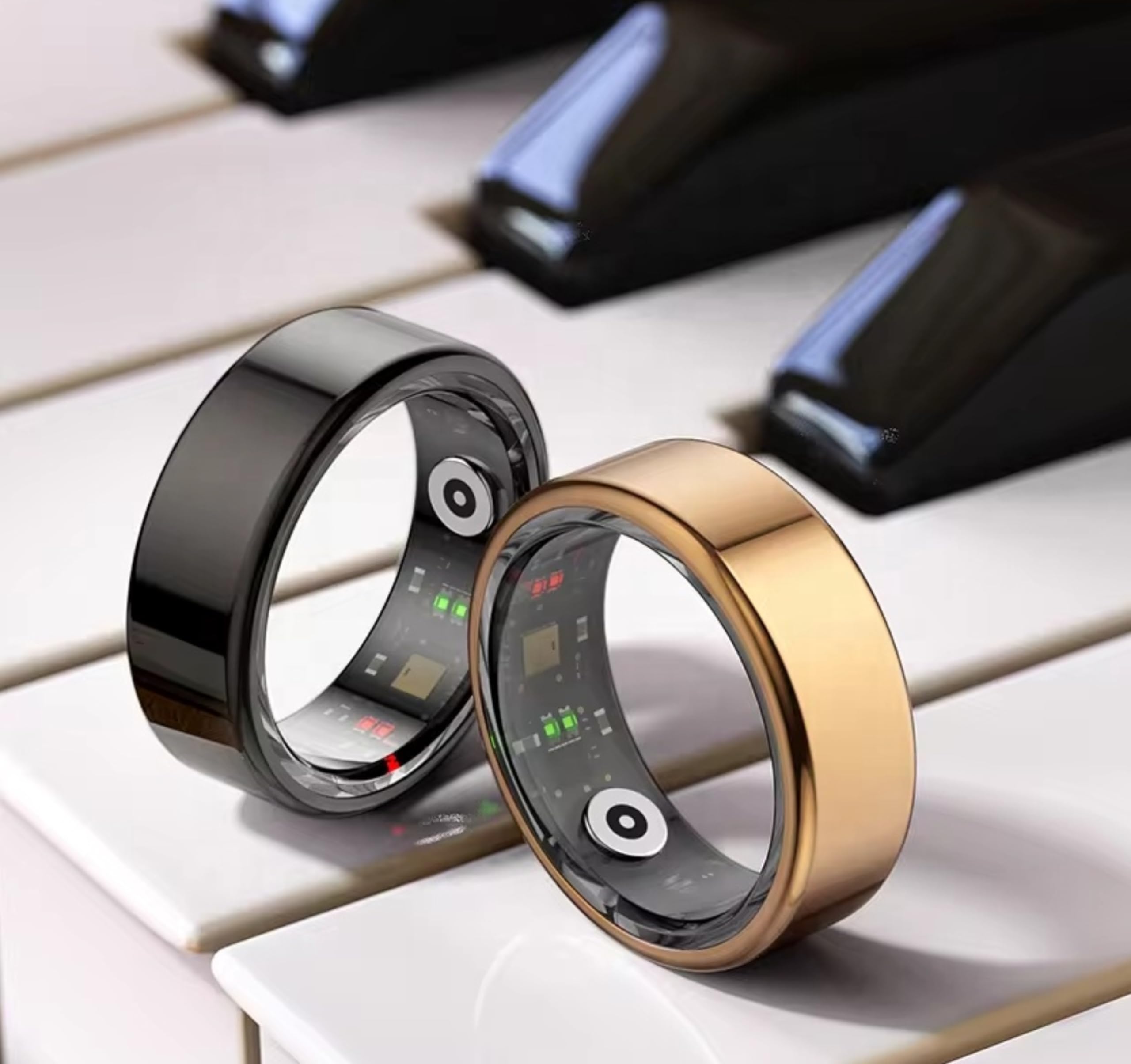 tp TRADEPROVIDER Bague de doigt réglable pour tracker d'activité intelligente, compteur d'oxygène dans le sang, compteur de calories, étanche IP68, USB, Bluetooth, iOS et Android (taille 11)
