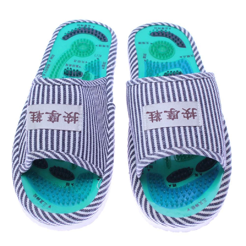 Pantoufles de massage des pieds MU en bleu pour homme
