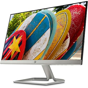 HP 22FW Monitor, Schermo IPS Full HD, 21.5", 1920 x 1080, Micro-Edge, Tecnologia AMD FreeSync, Antiriflesso, Tempo di Risposta 5 ms, Comandi su Schermo, Reclinabile, Bianco/Argento