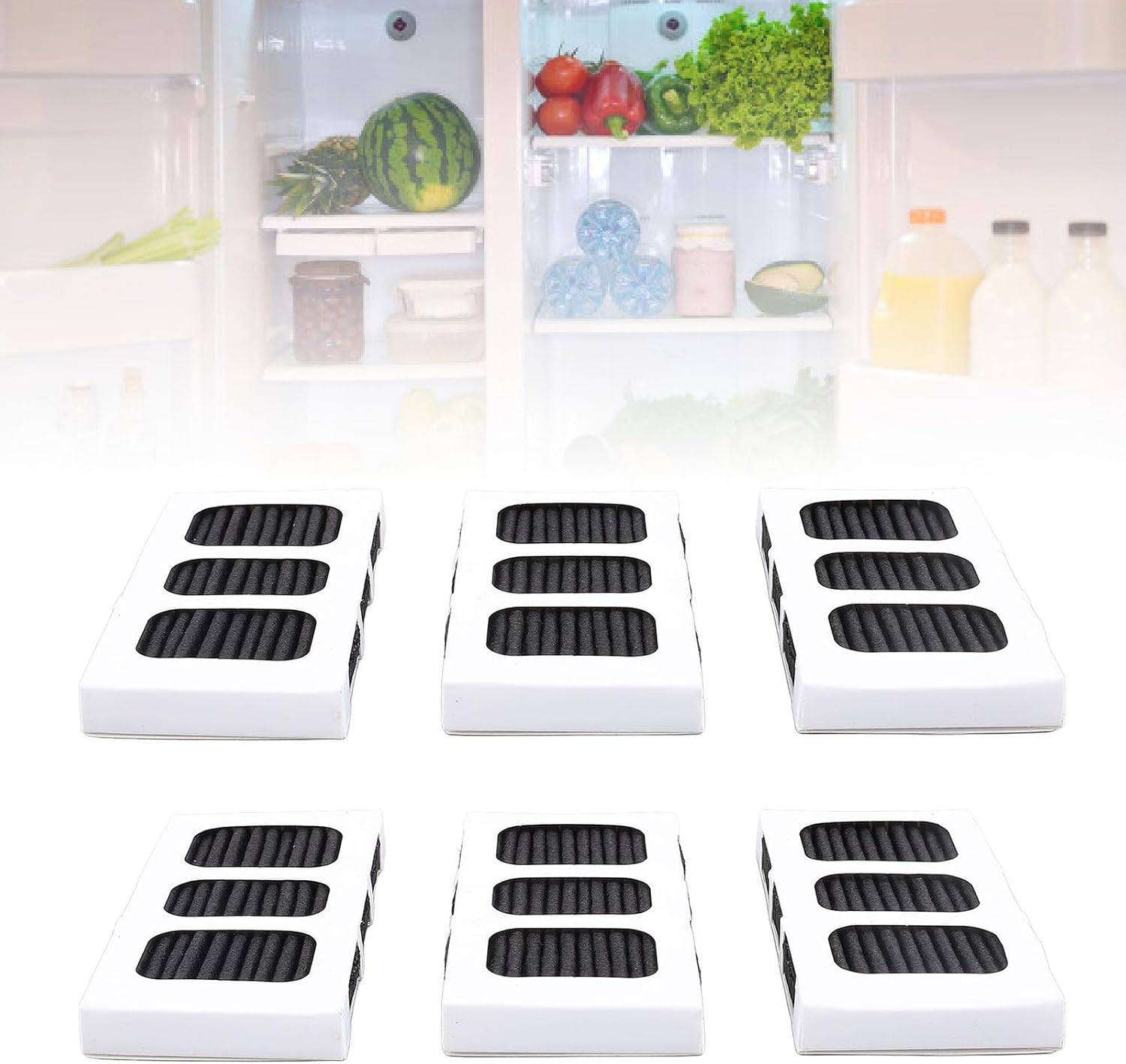 6PCS Refrigerator Air Filter Compatible with Frigidaire Pureair Ultra 2 Activated Carbon Cotton Air Filter Replacement Superior Filtration