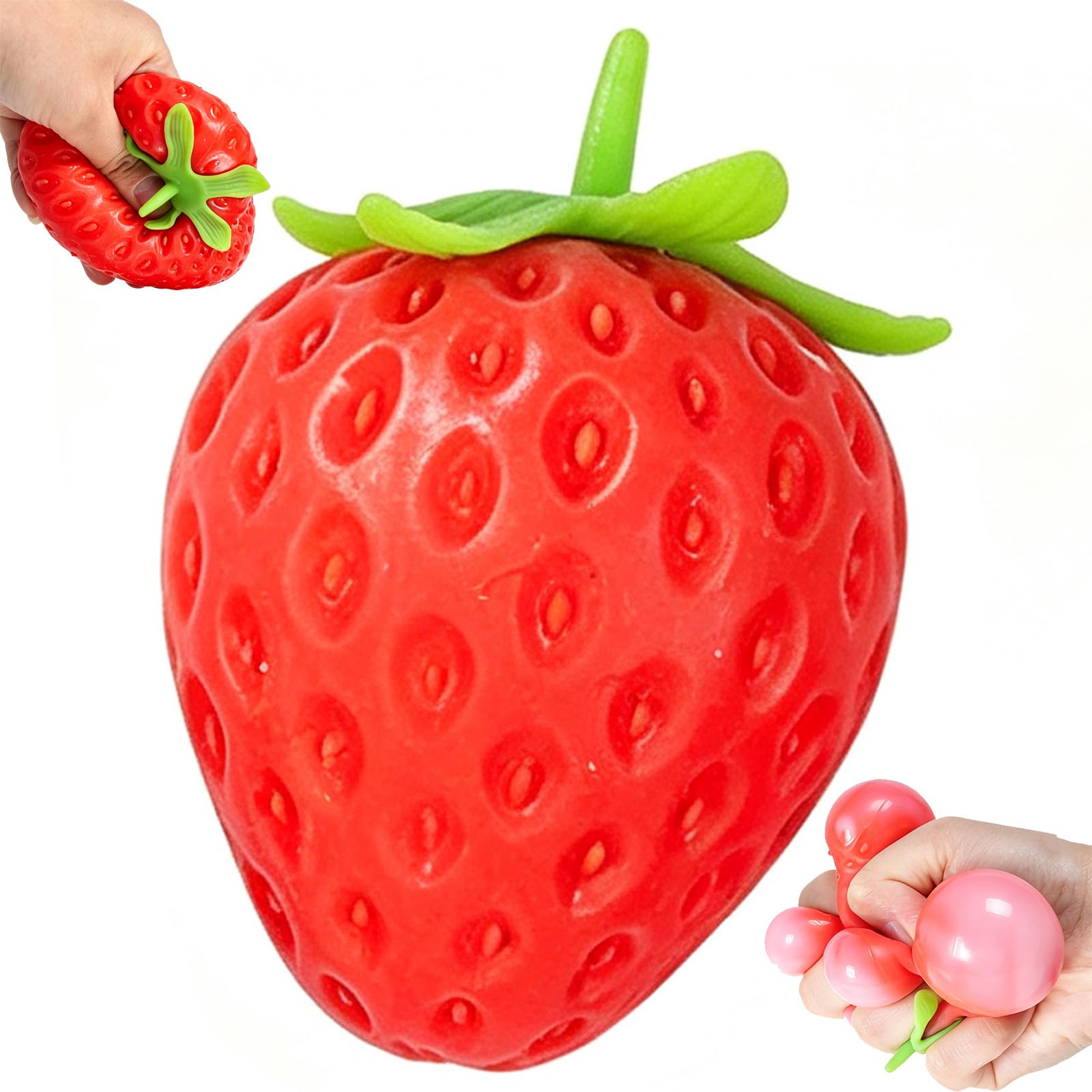 Novastream Giant Strawberry Squishy, Big Strawberry Squishy Sensory Toy, Slow Rising squishies Strawberry for Desk & Study, 14 Years+