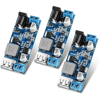 24V/12V to 5V 5A DC-DC USB Step Module Down Fastsaw Buck Converter Module with Synchronous Rectifier for Car and Motorhome with Overload Short Circuit and Reverse Polarity Protection Pack of 3