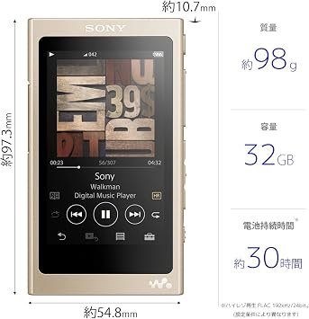 SONY Walkman A Series NW-A40 pale gold