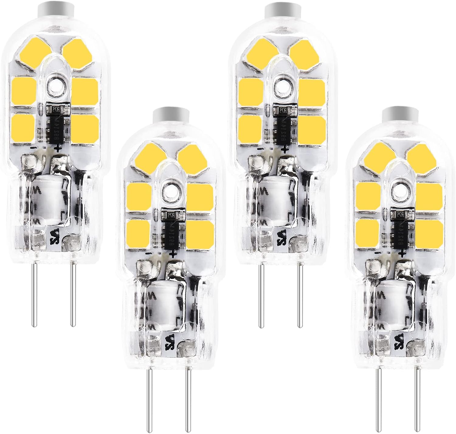 T3 G4 12Volt LED Light Bulb -Bi-Pin Base JC T3 Halogen Bulb- 20W Equivalent for RV Camper Trailer Motorhome 5th Wheel, Marine Boat 12V AC/DC (2 Pack, Cool White)