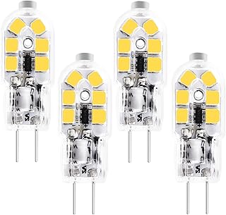 T3 G4 12Volt LED Light Bulb Bi-Pin Base JC T3 Halogen Bulb 20W Equivalent for RV Camper Trailer Motorhome 5th Wheel, Marine Boat 12V AC/DC (4 Pack, Cool White)