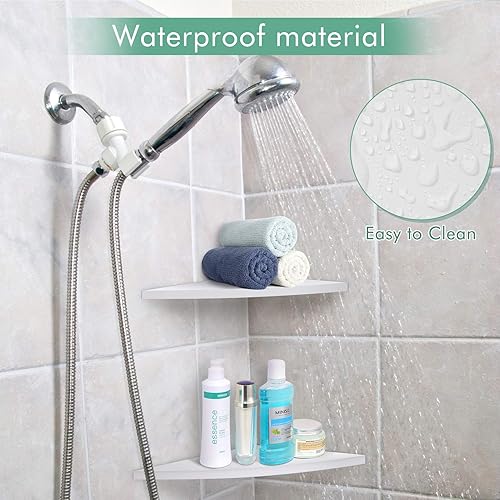 Miniatura 3 de Ejoyous Estante de pared para el hogar, 3 estantes flotantes de esquina para colgar en la pared, estante de almacenamiento para cocina, oficina,