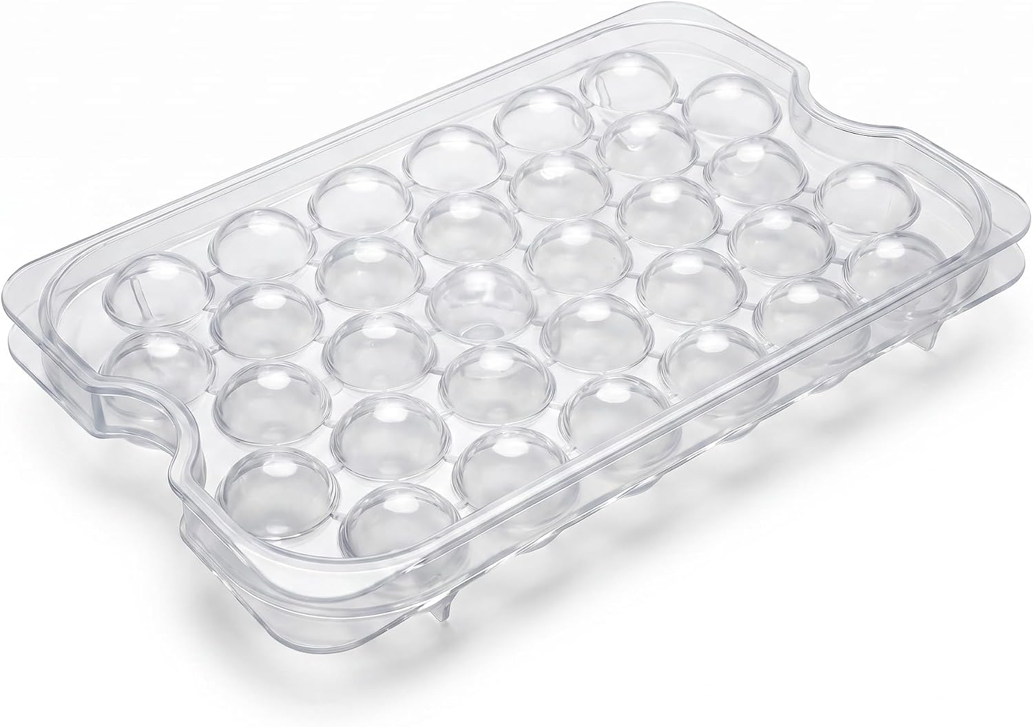 Round Ice Ball Mold Tray – 3 Pack with Storage Bin & Scoop, 96 Sphere Ice Maker, Stackable & Leak-Free | BPA-Free Plastic | For Cocktails, Whiskey, Iced Coffee & Water Bottles | Green