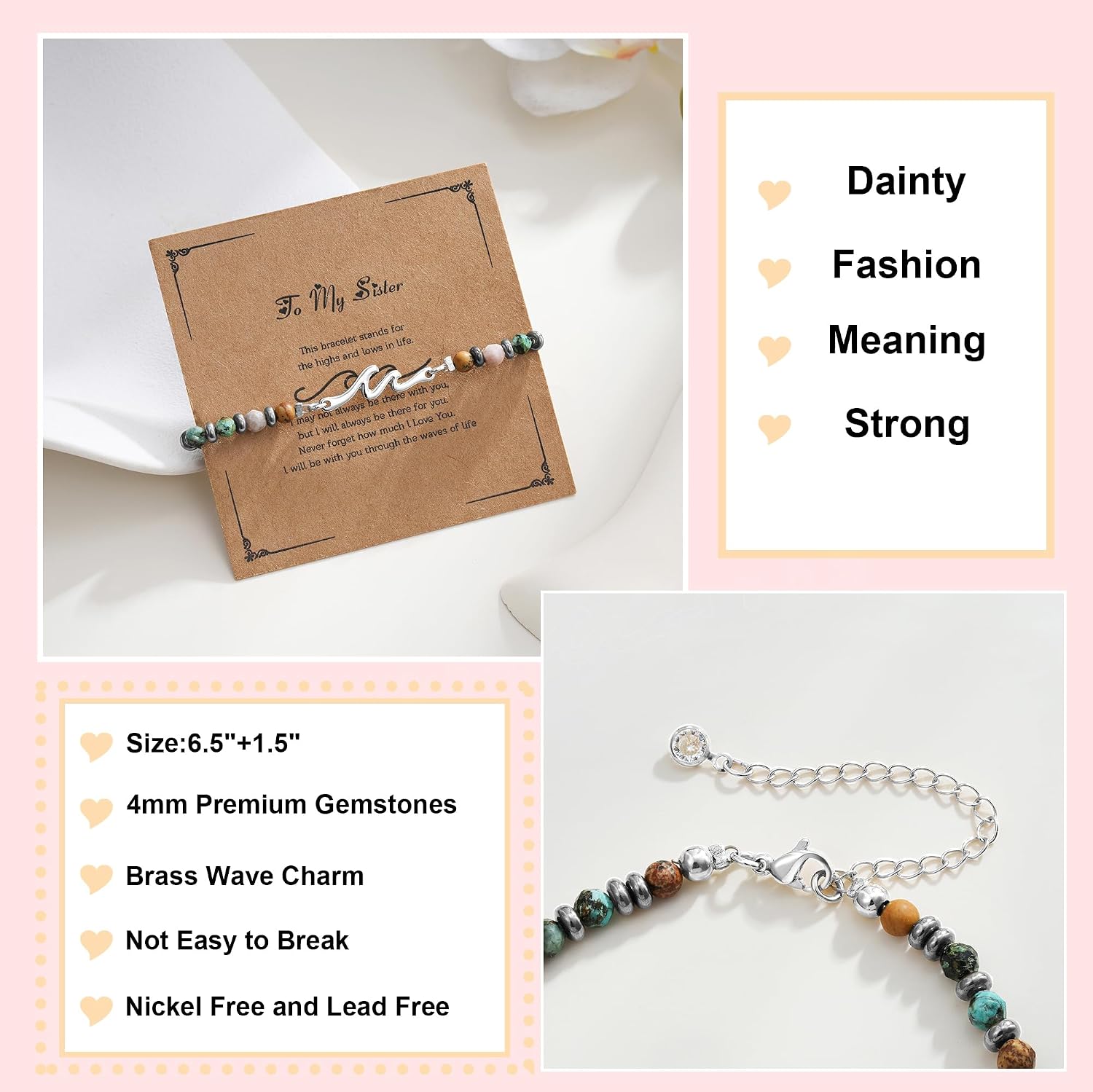 C-leen Wave Bracelets for Women Girls, Unique Gifts for Women, Mom, Friends, Sister, Daughter, Wife, Sister on Birthday Christmas Jewelry Trendy Stuff