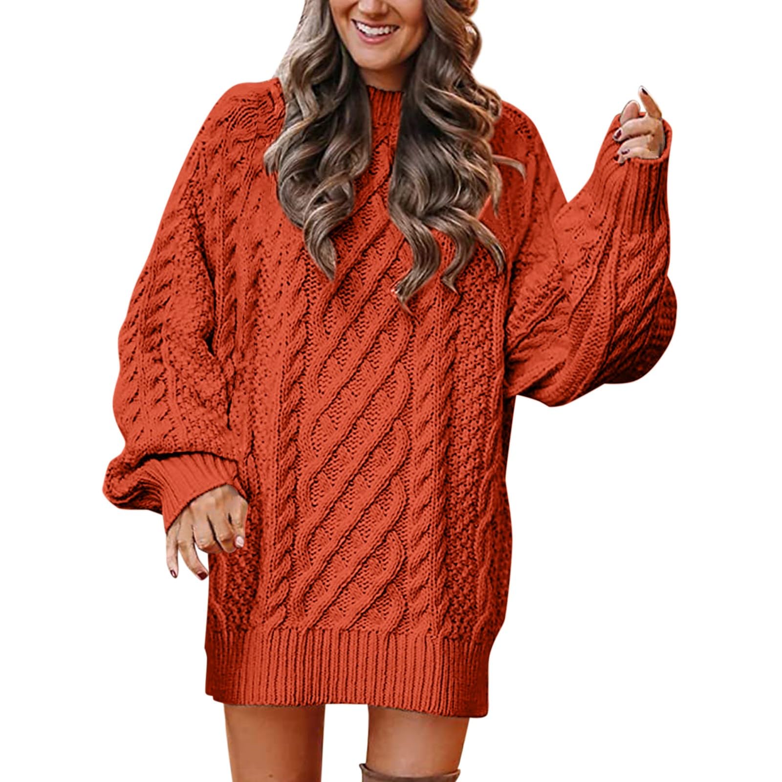 Generico Maglione Donna Dolcevita con Tessuto A Maglia Spessa, Elegante Pullover A Maniche Lunghe per Stagione Fredda, Elegante per Ufficio e Tempo Libero