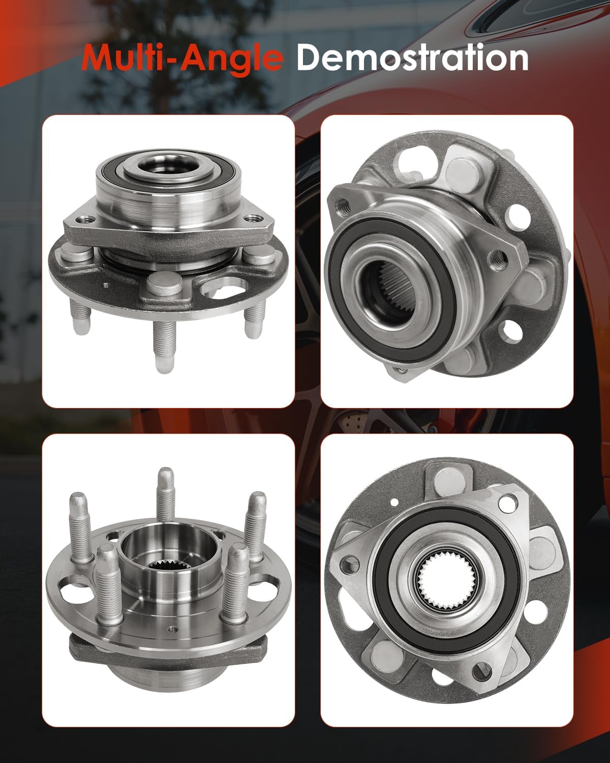 cciyu 513288 Wheel Hub and Bearing Assembly Replacement Fit For Buick Lacrosse For Cadillac Xts For Chevrolet Equinox For GMC Terrain Front Wheel Hubs with ABS 5 Lugs (1)