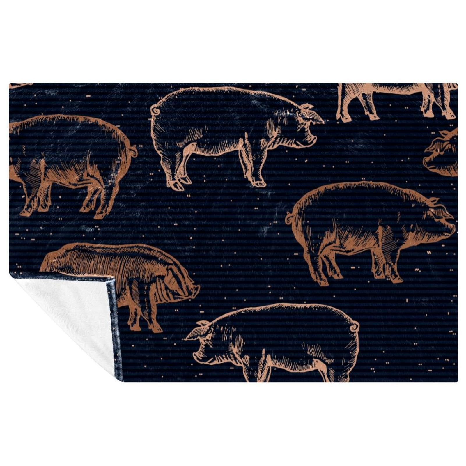 Couverture chaude cochon de ferme pour pique-nique et camping sauvage