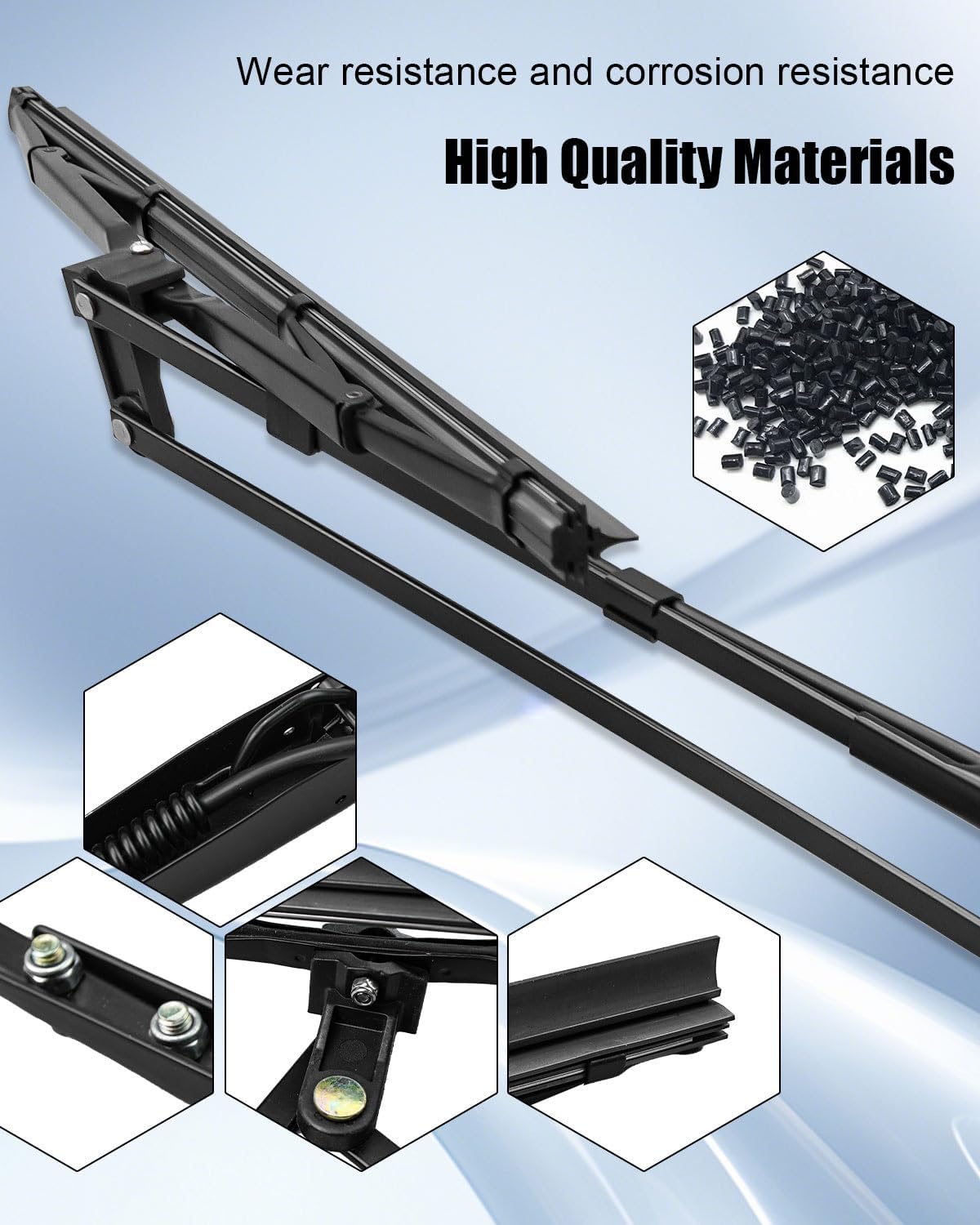 Passenger Side Windshield Wiper Arms Replace R23-1035-23 R23-1035-23MAS Fit for Kenworth T600 T600A T800 W900 1985-2015 for Front Right Side