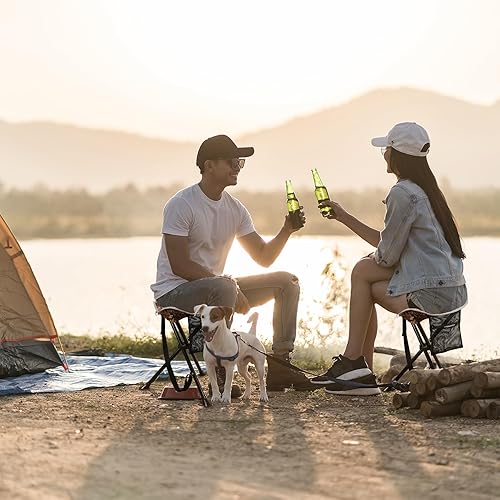 Miniatura 7 de RedSwing Taburete de campamento plegable, portátil y ligero, trípode alto, para pesca, mochilero, senderismo, caza, azul
