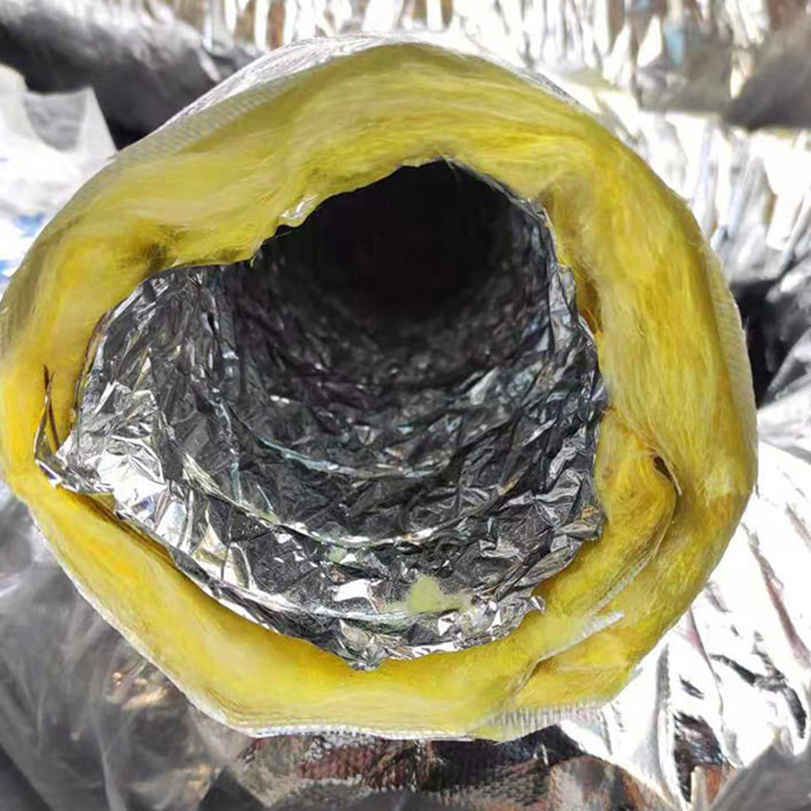 Izolowany Elastyczny Przewód, 7-metrowy Przewód HVAC Z Drutu Stalowego Do Klimatyzacji, Wąż Kanałowy Z Folii Aluminiowej(Dia 125mm)
