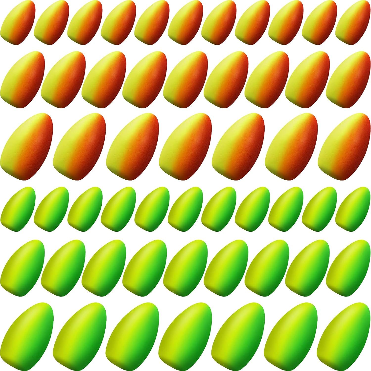 Skylety 60 Pieces Foam Floats Bullet Fishing Foam Snell Floats Pompano Rigs Oval Fly Fishing Strike Indicators for Trout Catfish Walleye