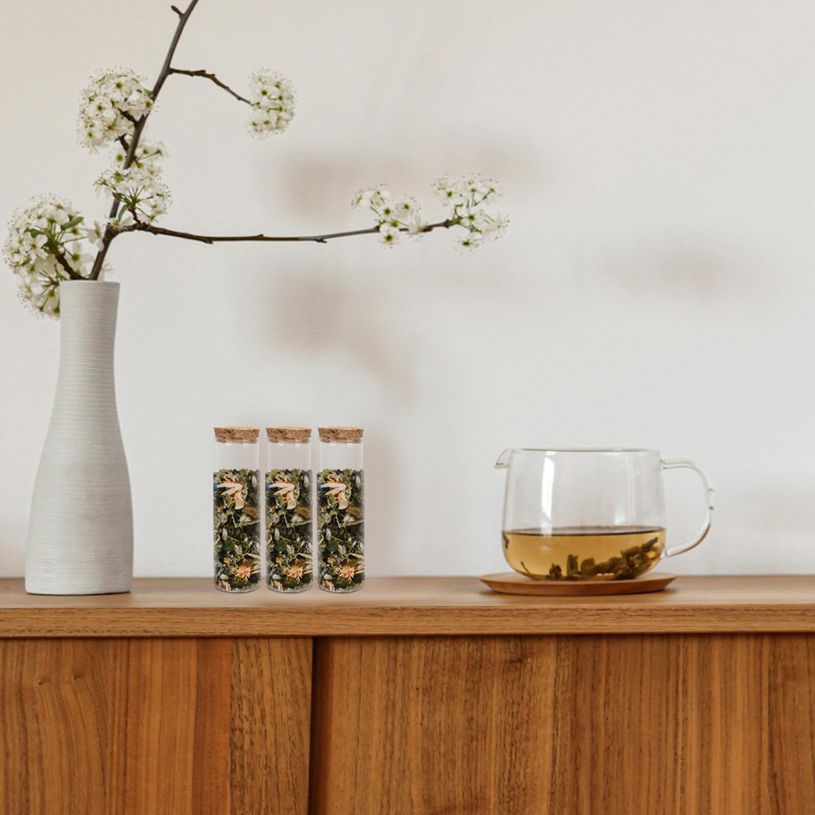 40 Glasreagenzgläser mit Korken 30 Ml Kleine Transparente Fläschchen mit Flachem Boden aus Robustem Glas für Aufbewahrung Dekoration und Bastelprojekte